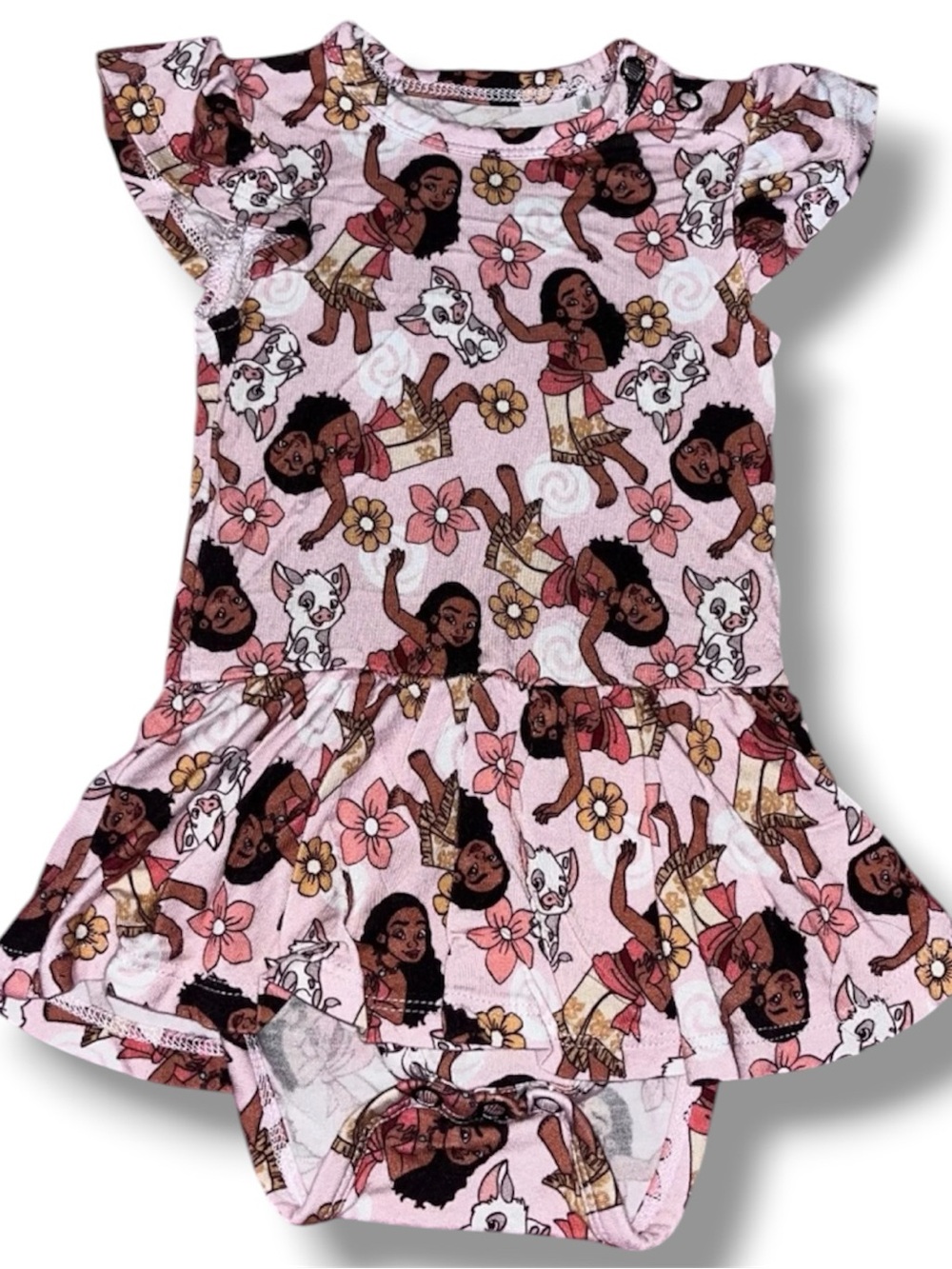 Little Snuggles Moana & Pua Bamboo Bodysuit Dress – 3-6M